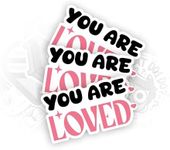 You are Loved Sticker Love is Sweet Sticker Kindle Stickers Book Stickers Aesthetic, Meme Cute Vinyl Stickers for Phone Laptop Computer Accessories Water Bottle Car Decals Waterproof (3pcs,2.5’’)