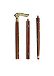 Ck Handicrafts Wooden Folding Stick 36 inches Walking Cane with Brass Handle