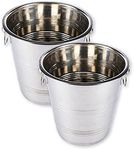 [2PCE] Home Master Stainless Steel Ice Bucket for Elegant Serving, Keep Your Drinks Chilled in Style