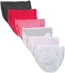 Felina 6-Pack Womens Size Small (5) Cotton Stretch Hi-Cut Panties, Multi-Color