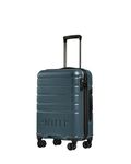 ANTLER - Logo Hard Shell Cabin Suitcase, 55x40x20cm 38L, Lightweight & Small, 4 Spinner Wheels - Adjustable Handle, Carry On, TSA Lock - Blue Grey