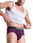 DAMENSCH Deo-Cotton Men's Anti-Bacterial Moisture-Free Cotton Solid Briefs-Violet View-Pack of 1-Large