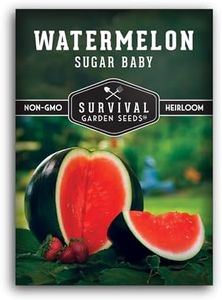 Survival Garden Seeds - Sugar Baby Watermelon Seed for Planting - Packet with Instructions to Plant and Grow Little Round Watermelons in Your Home Vegetable Garden - Non-GMO Heirloom Variety