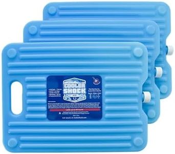 Cooler Shock Ice Packs for Cooler - 3 Reusable, Long Lasting, Cold Freezer Packs for Coolers, Lunch Bags & Totes to Keep Food Fresh - Clear