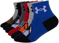 Under Armour Boys Multi Pack Quad Sport Pack Essential Quarter Sock, Victoria Blue, 4/6