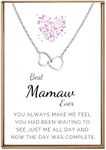 VIY Personal Card Mamaw gifts, Mamaw mothers day gift, Mothers day gifts for mamaw, Mawmaw gifts, Grandma necklace, Mamaw gifts from grandkids, Small, Brass, No Gemstone