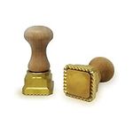 La Gondola Homemade Ravioli Stamp - Square Festooned 1.77x1.77in | Italian Pasta Making Tool for Home and Business | Brass & Natural Wood | Easy to Use Ravioli Stamp | Ravioli Cutter Made in Italy