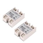 Fafeicy Single Phase DC-AC Solid State Relay, SSR-40DA 40A Input 3-32V DC Output 24-380V AC for Petrochemical Equipment (2PCS)