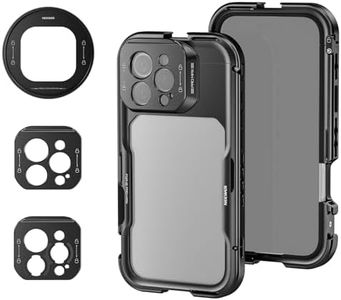 NEEWER 16 Pro Max Cage, Quick Release Video Rig Phone Stabilizer Compatible with iPhone 16 Pro Max with 67mm Filter Adapter, 17mm Lens Backplate, T Mount Lens Adapter Compatible with Moment, PA074