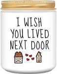 Homsolver Gifts for Women, Birthday Gifts for Women, Ideas Birthday Gifts for Women Best Friend Sister Neighbor Girlfriend-I Wish You Lived Next Door-Funny Scented Candles Birthday Gifts for Women Men