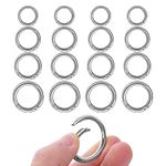 Yolev 16PCS Trigger Metal Spring O Rings Round Carabiner Clip Snap Trigger Spring Keyrings Buckle for Bag Purse Handbag Strap Craft Jewelry Making (Silver)