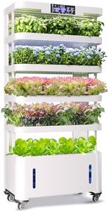 WooRoot Large Hydroponics Growing System, 148-Pod Vertical Indoor Garden, Hydroponic Tower with Full-Spectrum Grow Lights, Ultra-Quiet Pump, Dual Water Tanks, 30-Day Self-Managed for Home & Commercial