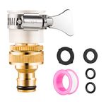 Abimars Universal Tap Connector, Mixer Tap Connector for Hose Pipe, Kitchen Tap Hose Connector with 3/4" & 1/2" Brass Tap to Hose Connector, Top Max Diameter 23mm