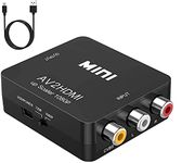 BD&M Av To Hdmi Converter, Rca To Hdmi, 1080P Mini Rca Composite Cvbs Video Audio Converter Adapter Support Pal/Ntsc For Tv/Pc/ Ps3/ Stb/Xbox Vhs/Vcr/Blue-Ray Dvd Players - Black