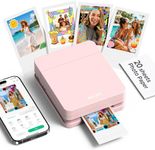 Nelko Photo Printer, PP01 Color Mini Portable Printer, Instant Smartphone Inkjet Printer, Sticky-Back Rechargeable Portable Picture Printer for iOS & Android, for Christmas Family, Pink