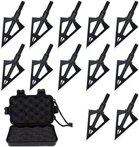 LeeMui Stainless Steel Hunting Archery Broadheads Blades Fixed Blades 100 Grain Archery Broad Heads Tips Compatible with Traditional Archery Broad Crossbow Recurve