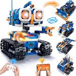 Demkia STEM Robot Building Toys for Kids, 5 in 1 Rechargeable Remote & APP Controlled Robotics Kit Build A Robot Toys, Birthday Gifts for Boys Aged 6 7 8-14+ (560 PCS)