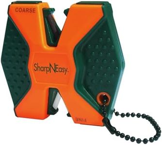 AccuSharp 2-Step Coarse and Fine Rods Knife Sharpener, Hones, Restores & Sharpens Kitchen Knives and All Types of Blades, Keychain Pull Through Knife Sharpener, Blaze Orange