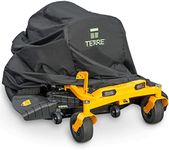 Terre Products ZeroTurn Gas and Battery Powered Lawn Mower Covers Waterproof Heavy Duty Fits Up to 60” Mower Decks, 600D Polyester Oxford UV and Water Resistant, Windproof Buckle Strapping Designed