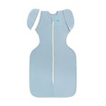 Love To Dream Swaddle Up Transition Bag, Twin Zipper, Arms-Free Baby Sleep Sack with Zip-Off Wings, Lightweight, Hip Healthy, Moderate Ideal Temperatures 24°C & 27°C, Light Blue, Medium (3-6 Months)