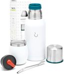 BALIBETOV Yerba Mate Kit - Includes 1 Yerba Mate Cup, 1 Bombilla Mate Straw, and 1 Mate Termo with 2 Stoppers - The Stainless Steel Yerba Mate Gourd, Includes Lid (White)