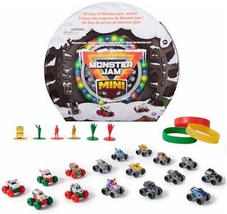 Monster Jam Mini Advent Calendar Christmas 24 Days Mini Monster Trucks and Accessories 1:87 Scale Children's Toy for Boys and Girls from 3 Years