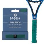 Raquex Enhance Tennis Racket Grip Tape - Tennis, Badminton, Squash Replacement Grip. Comfy, Soft, Durable. Premium self-adhesive tennis racquet grip. Finishing tape included (Dark Green)