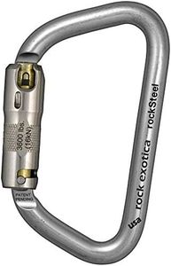 Rock Exotica rockSteel Auto-Lock Carabiner – Heavy Duty 50kN Steel Locking Carabiner – NFPA G, ANSI, and CE Certified.