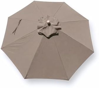 Formosa Covers 11 foot 8 Ribs Replacement Umbrella Canopy For Outdoor Octagonal Market Patio (CANOPY ONLY) (Taupe)