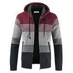 Men's Hoodie Knit Knitwear Sweatshirt Sweater Jacket Coat Mens Autumn Winter Fleece Thick Warm Hoodie Cardigan Sweater Knitwear Classic Long Sleeve Sweater Knitwear Knit Men (S, red)