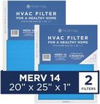 MEDIFY PRO 20x25x1 Filter - MERV 14 - E11 Media - Air Cleaning - Pleated HVAC AC Furnace Air Filters Replacement - (MERV 14, 2-Pack)