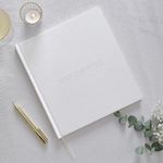 Ginger Ray White Embossed Wedding Guest Book and Photo Album with 32 Pages