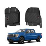 Custom Fit for 2015-2026 Ford F-150 SuperCrew/Super Cab/Lightning/Raptor Floor Mats Accessories Front Liner 2 Pcs TPE All Weather (for 2015-2026 Ford F-150 SuperCrew/Super Cab/Lightning/Raptor)