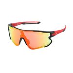 ZAKPRO Unisex Professional Outdoor Sports Cycling Polarized Coloured Riding Sunglasses UV Protected with Myopia TR90 Quality Frame Bright Red (Large)