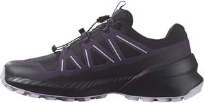 Salomon Women's SPEEDCROSS PEAK CLIMASALOMON WATERPROOF™ Trail Running Shoes for Men, Black / Nightshade / Orchid Petal,8