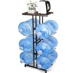 CAROD 5 Gallon Water Jug Holder, Heavy Duty Water Jug Stand with Storage Shelves, 3-Tier Foldable 5 Gallon Water Bottle Holder Water Cooler Jug Rack for Kitchen Living Room Office Gym(Only Shelf)