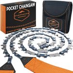 CAMPNDOOR Pocket Chainsaw for Camping - 36 Inch Heavy Duty Steel Hand Chainsaw - 48 Teeth Pocket Saw - 65Mn Hand Chain Saw - Rope Saw - Hand Saw - Survival Saw - Rope Chain Saw - Camping Gear