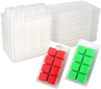 MILIVIXAY 25 Packs 8 Cavity Cubes Clamshells- Wax Melt Containers for Tarts- Clear Empty Plastic Wax Melt Molds.