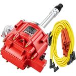 HEI Distributor 65K Coil with Spark Plug Wires 9000RPM, HEI Distributor for Chevy 350 Replacement for SBC BBC GM 283 305 307 327 400 454 Small/Big Blocks V8