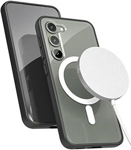 ENCASED Magnetic Case with Wireless Charger Included - Designed for Samsung Galaxy S23 - Compatible with MagSafe Accessories (Clear/Black)