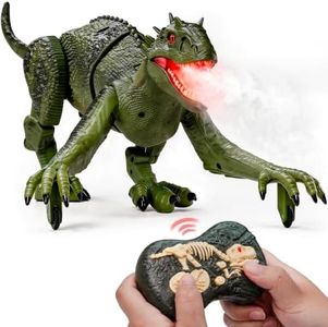 Veeniix SM32S-Green Remote Control Dinosaur Toys for Kids 6-8, Big Unique Color RC Dinosaur with Roar, Light & Spray, Durable Interactive Birthday Gifts for Boys 6-8, 8-12 Year Olds