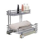 Household Essentials C26512-1 Glidez Under Sink Sliding Organizer | Pull Out Cabinet Shelf | Chrome | 12.5 Inches Wide