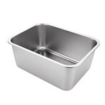 ASelected Washing Up Bowl, 304 Stainless Steel Large Rectangular 10 Litre Washing Basin, Dishtub, Mixing Bowl, Plastic Free, 33x24x15cm