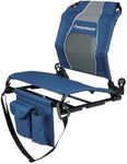 STRONGBACK Portable Stadium Seat for Bleachers with Adjustable Reclining and Back Support, Navy/Grey