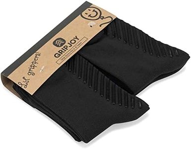 Gripjoy Toddler Socks with Grippers - Non Slip Socks for Kids - Toddler Grip Socks - 6-8y - Black - 4 Pairs