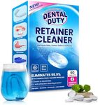 60 units Retainer Cleaner and Denture Cleaning Tablets - Mouthguard Cleaner and Denture Cleaner Tablets Remove Plaque, Odors and Stains from Aligners, Night Guard and Removable Dental Appliances