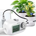 HIRALIY Indoor Drip Irrigation System, Automatic Plant Waterer with Pressure Compensating Drippers, USB and Battery Power for Vacation Plant Watering System (not Included Water Container)