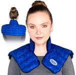 MyCare Heating Pad | Microwavable Large Neck and Shoulder Wrap for Instant Pain Relief - Weighted and Deep Moist Heat Pack for Stiffness, Arthritis, Bursitis, and Relaxation - Safe Natural Home Remedy