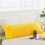 Zhiyuan Warm Fleece Body Pillow Cover Long Pillowcase, 45 x 150cm, Bright Yellow