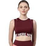 Enamor Athleisure-Padded Wirefree Full Coverage High Impact with Antimicrobial & Sweat Wicking Longline Active Energy Sports Bra for Womens-A201 (A201_Dry Blood_L)